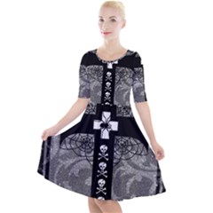 Quarter Sleeve A-Line Dress 