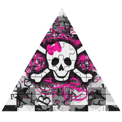 Splatter Girly Skull Wooden Puzzle Triangle from ArtsNow.com