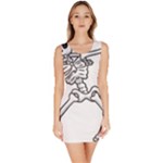 Halloween Dabbing Skeleton Bodycon Dress