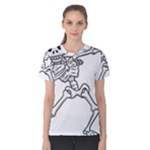 Halloween Dabbing Skeleton Women s Cotton Tee