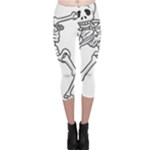 Halloween Dabbing Skeleton Capri Leggings 