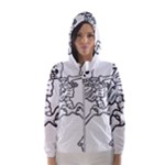 Halloween Dabbing Skeleton Women s Hooded Windbreaker