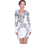 Halloween Dabbing Skeleton Long Sleeve Nightdress