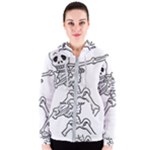 Halloween Dabbing Skeleton Women s Zipper Hoodie