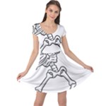 Halloween Dabbing Skeleton Cap Sleeve Dress