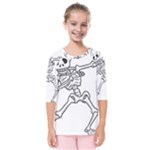 Halloween Dabbing Skeleton Kids  Quarter Sleeve Raglan Tee