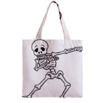 Halloween Dabbing Skeleton Zipper Grocery Tote Bag