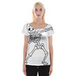 Halloween Dabbing Skeleton Cap Sleeve Top