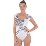 Halloween Dabbing Skeleton Short Sleeve Leotard 