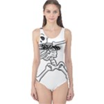 Halloween Dabbing Skeleton One Piece Swimsuit