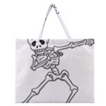 Halloween Dabbing Skeleton Zipper Large Tote Bag