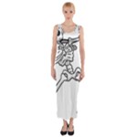 Halloween Dabbing Skeleton Fitted Maxi Dress