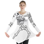 Halloween Dabbing Skeleton Long Sleeve Tunic 