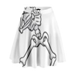 Halloween Dabbing Skeleton High Waist Skirt