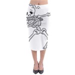 Halloween Dabbing Skeleton Midi Pencil Skirt