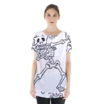 Halloween Dabbing Skeleton Skirt Hem Sports Top