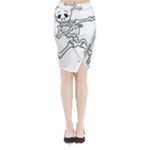 Halloween Dabbing Skeleton Midi Wrap Pencil Skirt