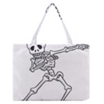 Halloween Dabbing Skeleton Zipper Medium Tote Bag