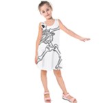 Halloween Dabbing Skeleton Kids  Sleeveless Dress