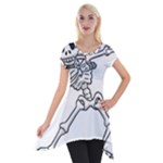 Halloween Dabbing Skeleton Short Sleeve Side Drop Tunic