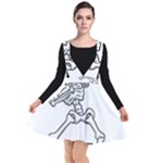 Halloween Dabbing Skeleton Plunge Pinafore Dress