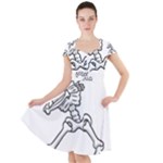 Halloween Dabbing Skeleton Cap Sleeve Midi Dress