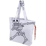 Halloween Dabbing Skeleton Drawstring Tote Bag