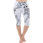 Halloween Dabbing Skeleton Lightweight Velour Cropped Yoga Leggings