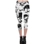 Halloween Grunge Skulls Capri Leggings 