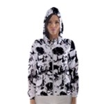 Halloween Grunge Skulls Women s Hooded Windbreaker