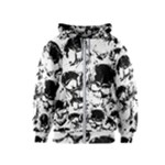 Halloween Grunge Skulls Kids  Zipper Hoodie