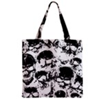 Halloween Grunge Skulls Zipper Grocery Tote Bag