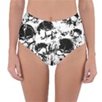 Halloween Grunge Skulls Reversible High-Waist Bikini Bottoms