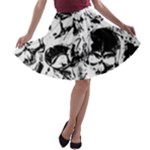 Halloween Grunge Skulls A-line Skater Skirt