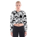 Halloween Grunge Skulls Cropped Sweatshirt