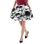 Halloween Grunge Skulls A-Line Pocket Skirt