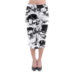 Halloween Grunge Skulls Midi Pencil Skirt