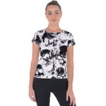 Halloween Grunge Skulls Short Sleeve Sports Top 