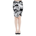 Halloween Grunge Skulls Midi Wrap Pencil Skirt