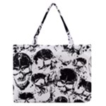 Halloween Grunge Skulls Zipper Medium Tote Bag