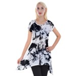 Halloween Grunge Skulls Short Sleeve Side Drop Tunic