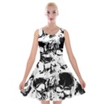 Halloween Grunge Skulls Velvet Skater Dress