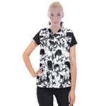 Halloween Grunge Skulls Women s Button Up Vest