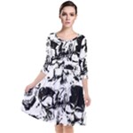 Halloween Grunge Skulls Quarter Sleeve Waist Band Dress