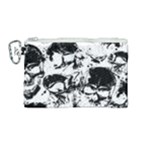 Halloween Grunge Skulls Canvas Cosmetic Bag (Medium)