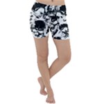 Halloween Grunge Skulls Lightweight Velour Yoga Shorts