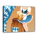 oktoberfest blonde beer girl Canvas 14  x 11  (Stretched)