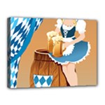 oktoberfest blonde beer girl Canvas 16  x 12  (Stretched)