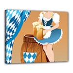 oktoberfest blonde beer girl Canvas 20  x 16  (Stretched)