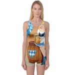 oktoberfest blonde beer girl One Piece Boyleg Swimsuit